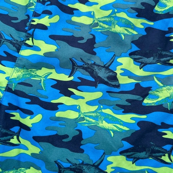 Joe Fresh Boys Swim Trunks Camo  Shark Print Size XL - Picture 3 of 5